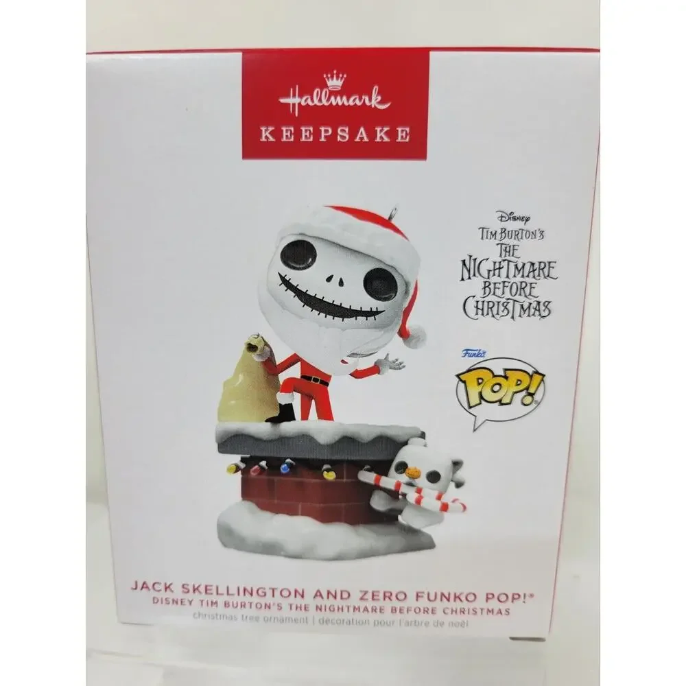 Hallmark Keepsake Christmas Ornament Jack Skellington And Zero Funko Pop 2023